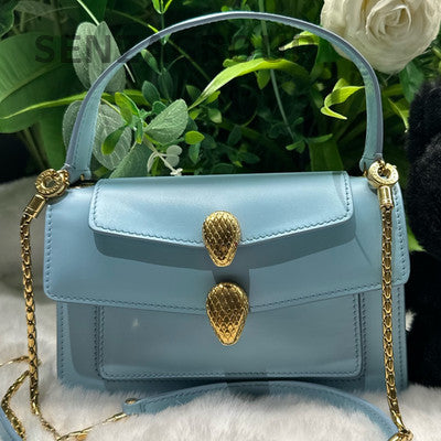 Bulgari Alexander Wang Chain Shoulder Crossbody Bag Blue Gold Fashion Women