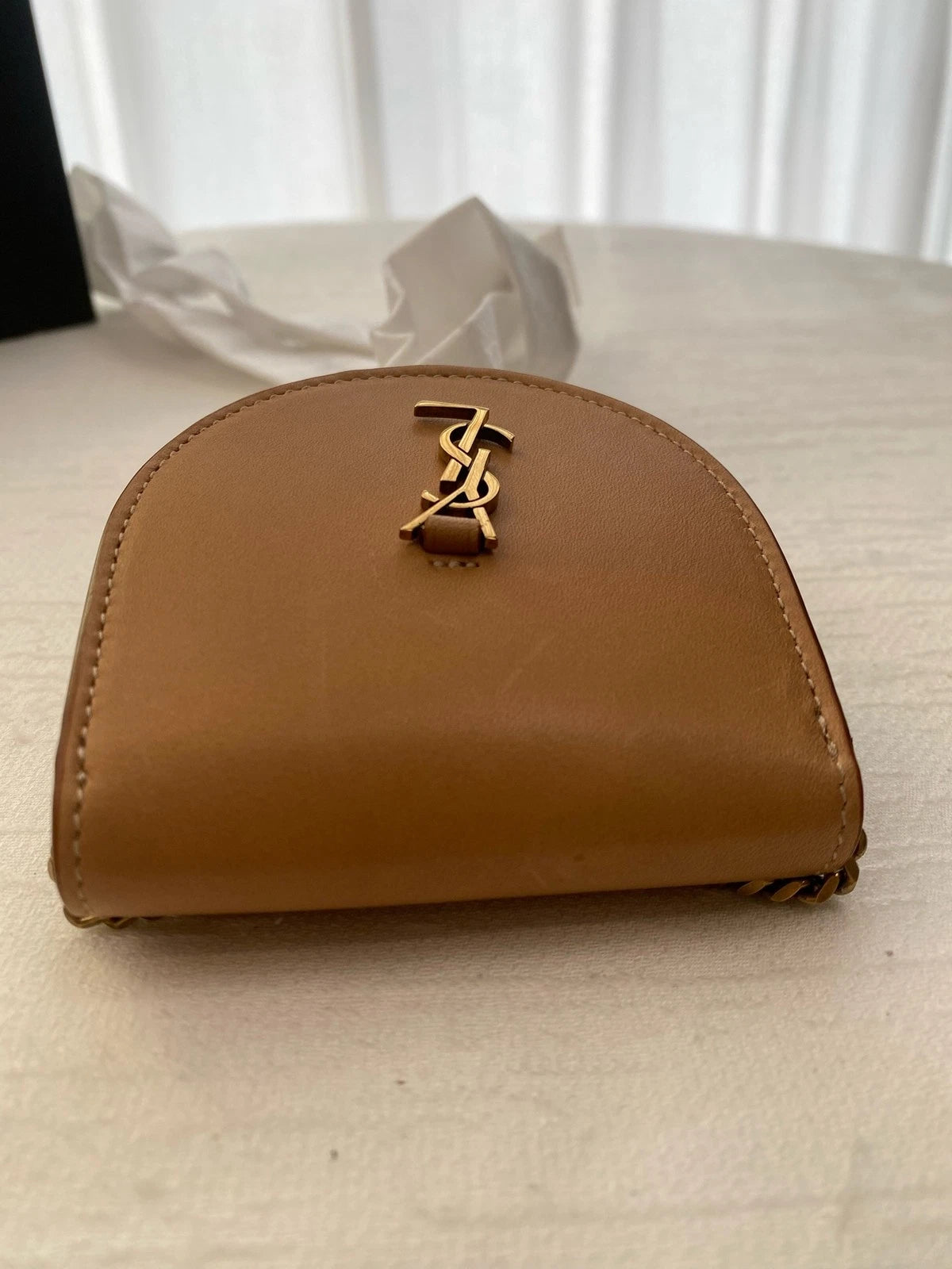 Saint Laurent Beige Leather Mini Crossbody Bag For Women