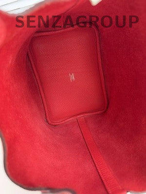 Hermès Picotin Bag Red Silver Hardware Classic Women's Handbag
