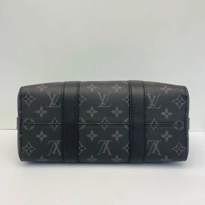Louis Vuitton City Keepall27 Black Leather Handbag For Unisex