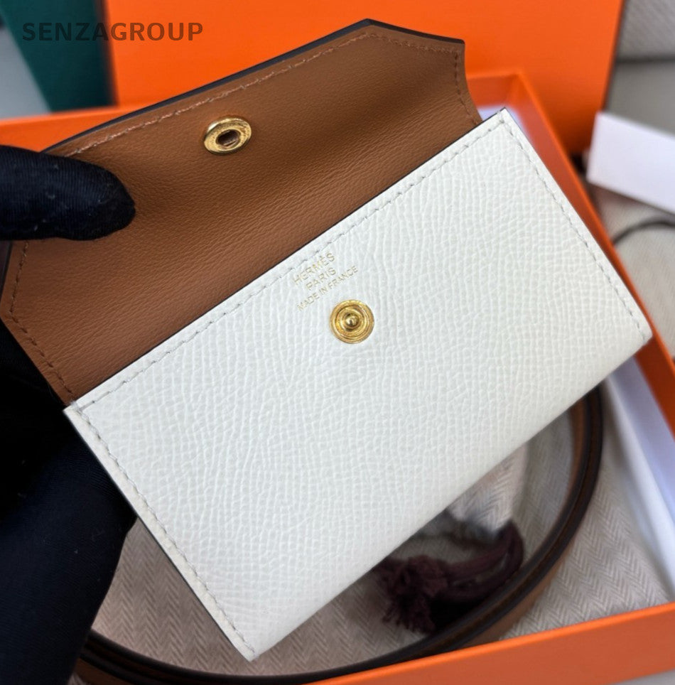 Hermes Kelly Pocket 18 Crossbody White Gold Women Classic Fashion