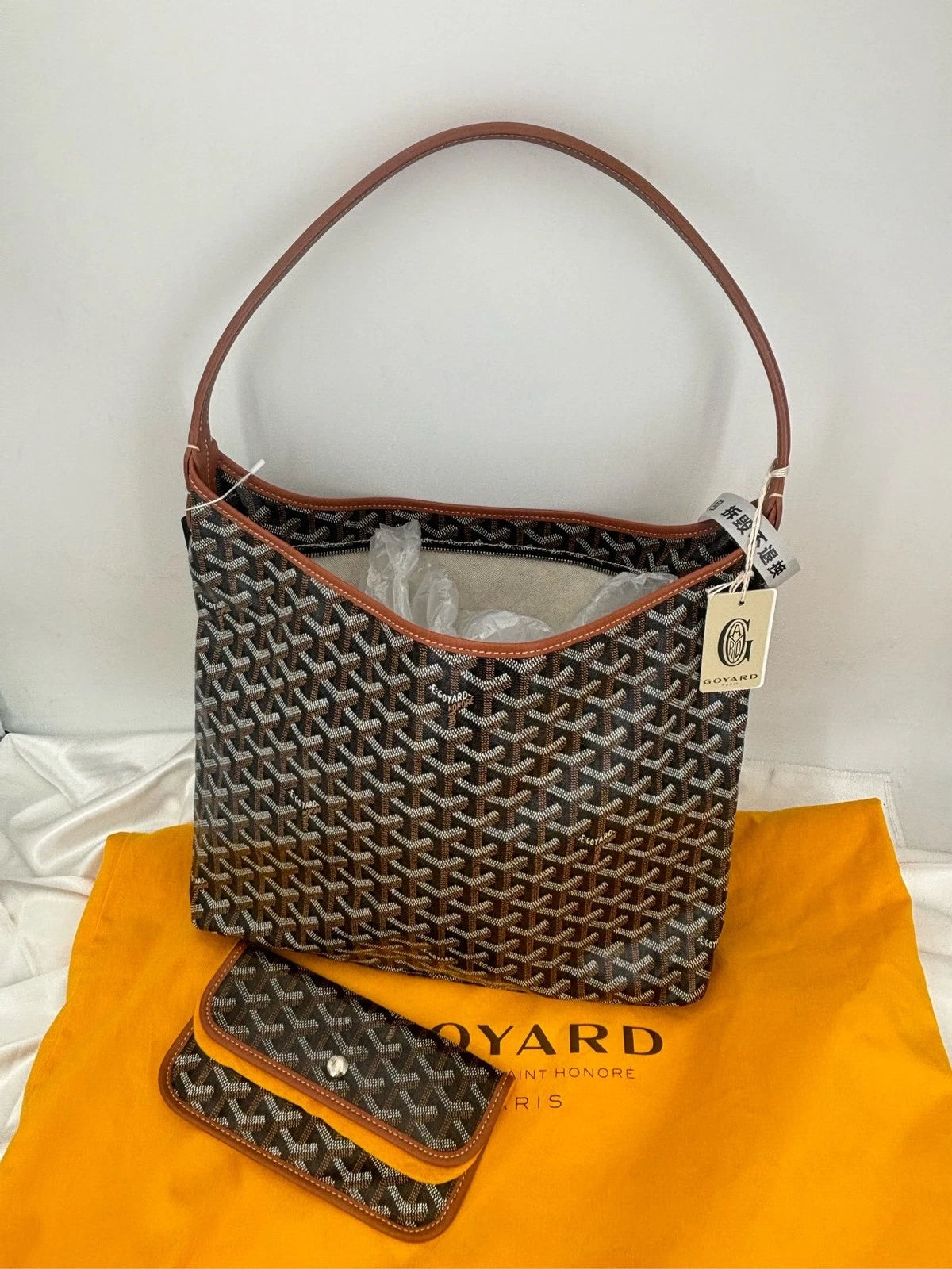 Goyard Canvas Brown Boheme Hobo Shoulder Bag For Women