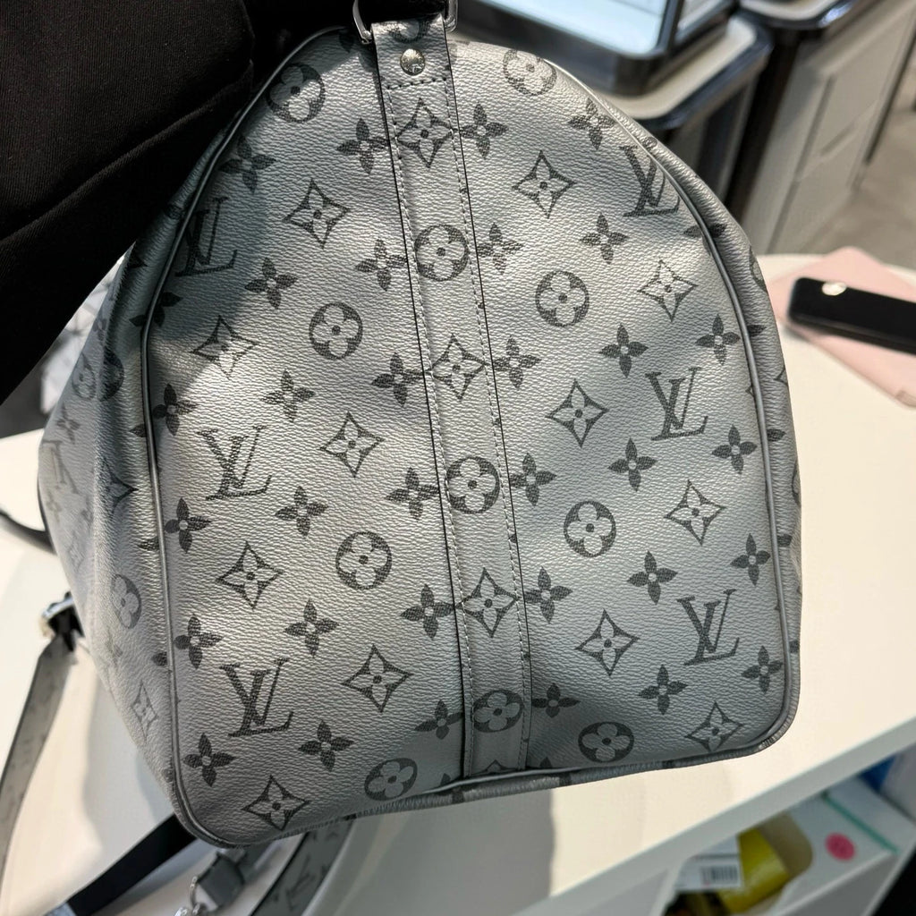 Louis Vuitton Limited Runway Keepall50 Silver Travel Bag Women