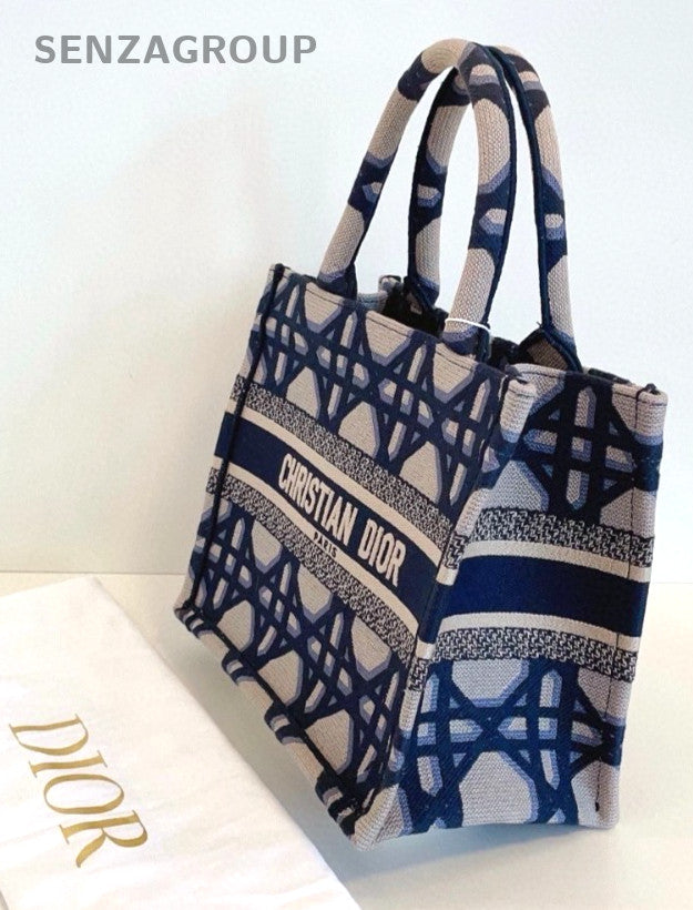 Christian Dior Book Tote PM Wicker check pattern Top Handle bag Women Classic