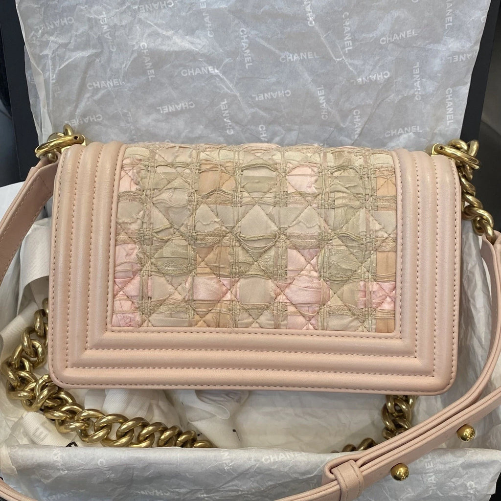 Chanel Leboy Chain Shoulder Crossbody Pink Gold Women Classic Fashion