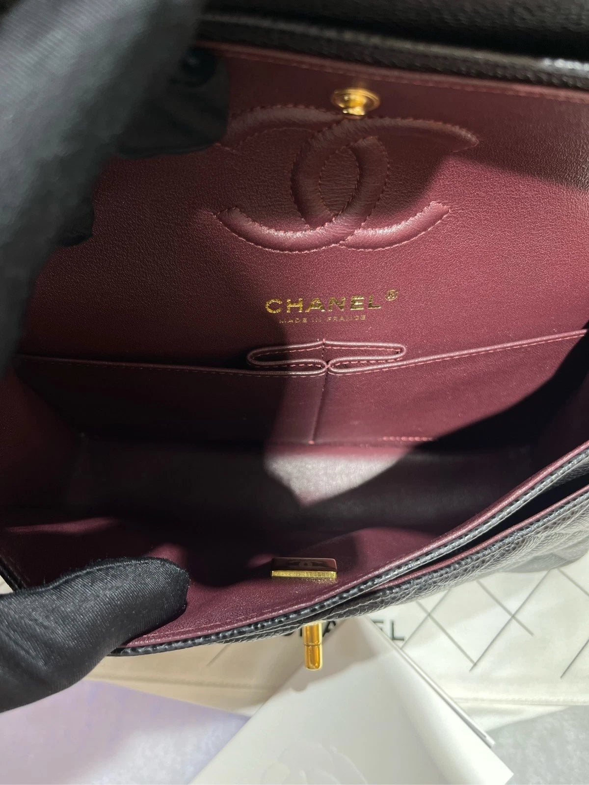 CHANEL CF Small Black Leather Shoulder Bag For Women