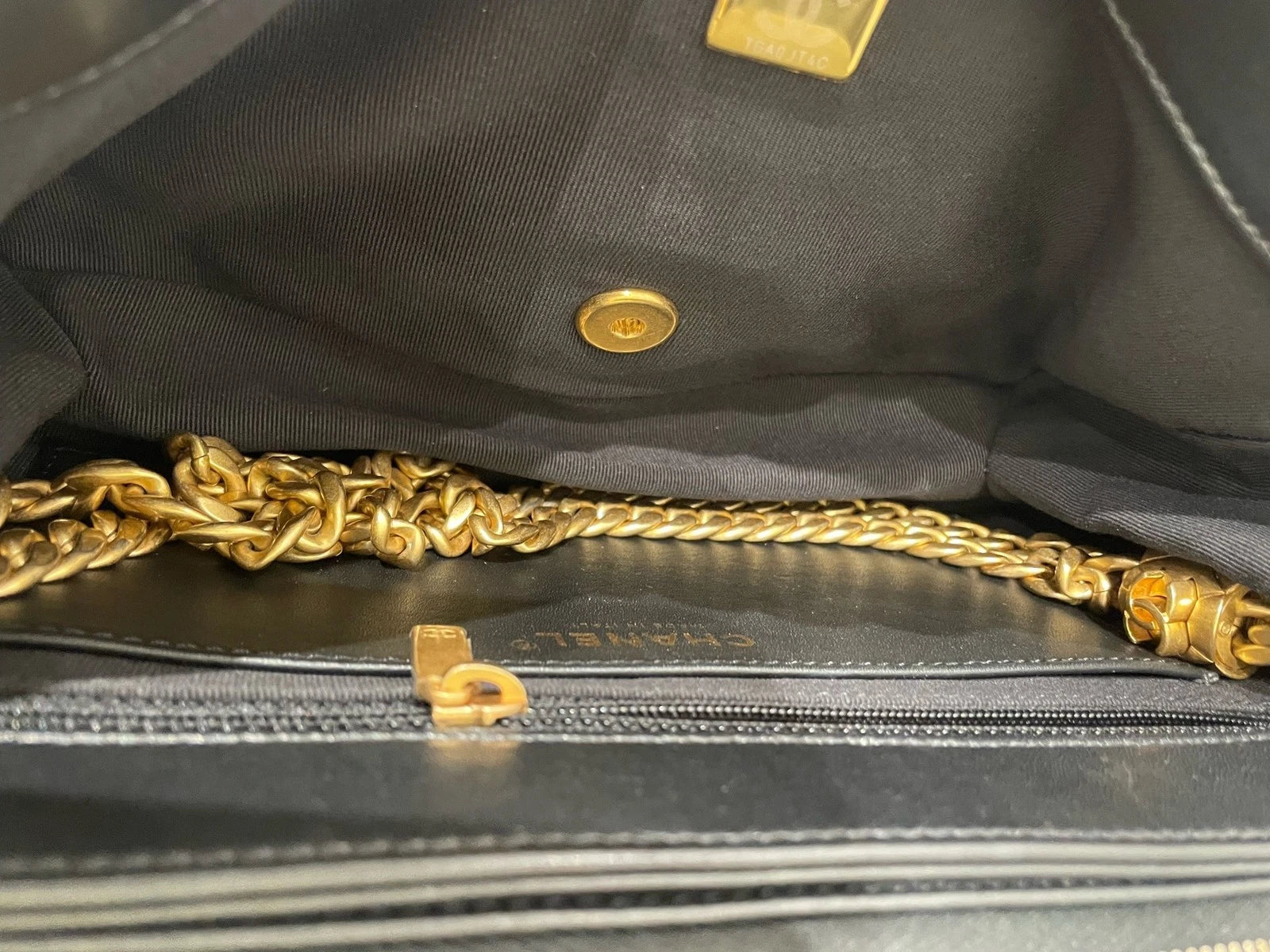 Authentic CHANEL Lambskin Black Flap Shoulder Bag For Women