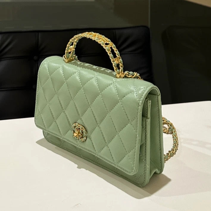Chanel Green Top Handle WOC Wallet On Chain Crossbody Bag