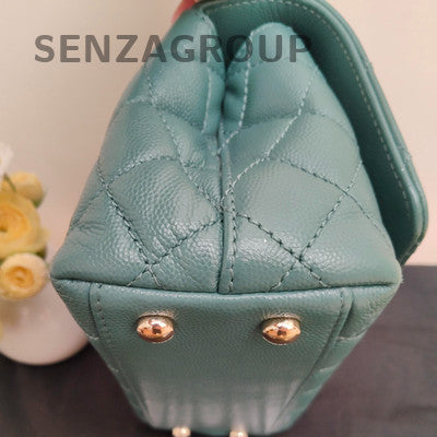 Chanel Coco Handle Mini Green Gold Chain Shoulder Bag Classic Women