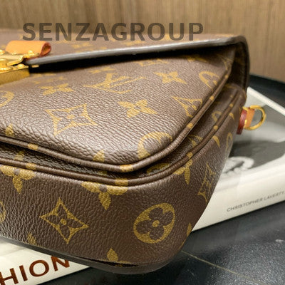 Louis Vuitton Monogram Pochette Metis Crossbody Bag Brown Gold Hardware