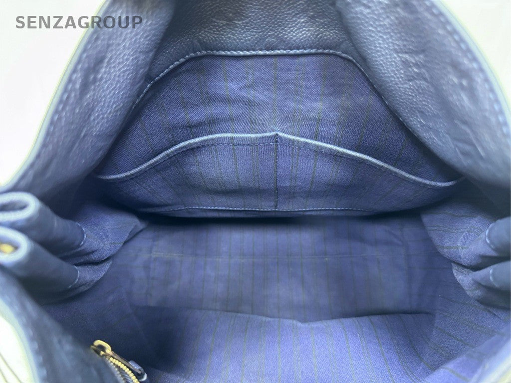 Louis Vuitton Monogram Hobo Shoulder Bag Blue Gold Women Classic