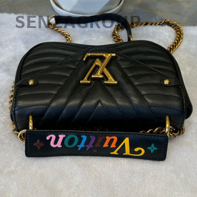 Louis Vuitton Pochette Accessoires Black Gold Chain Crossbody Bag