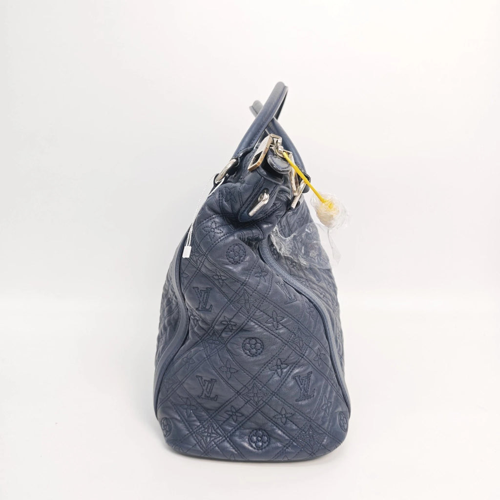 Louis Vuitton Blue Embossed Leather Handbag Crossbody Bag For Women