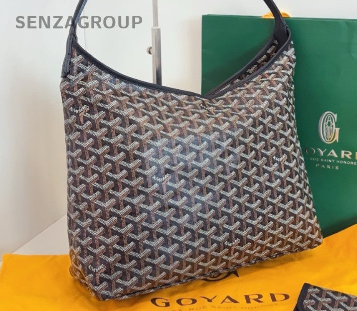Goyard Boheme Hobo Shoulder Bag Black Silver Women Classic
