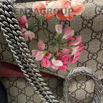 Gucci Dionysus Large Chain Shoulder Crossbody Bag Brown Silver Hardware