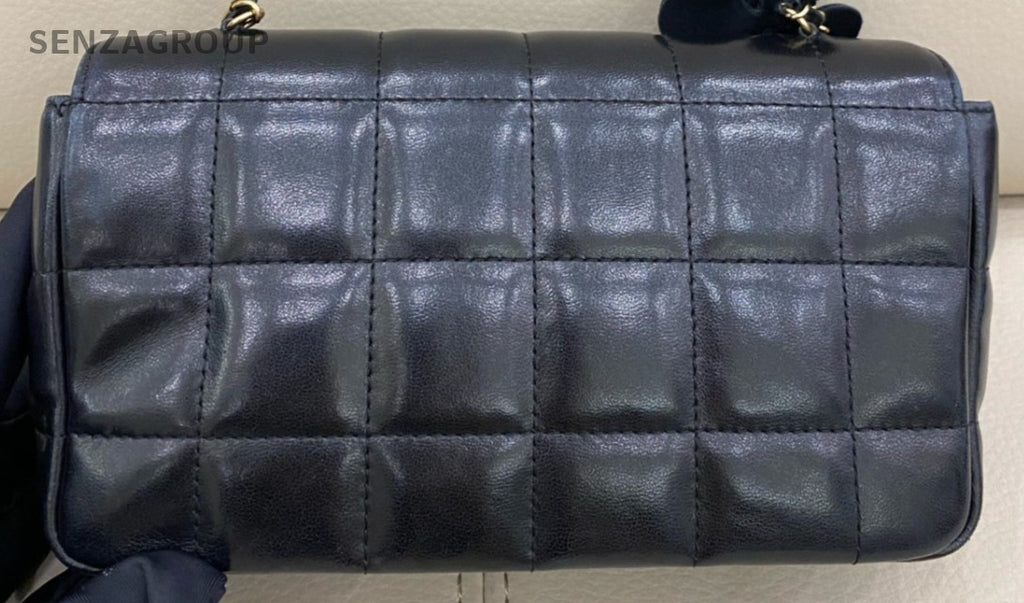 Chanel Classic Flap Mini Chain Shoulder Bag Black Gold Used Women Designer