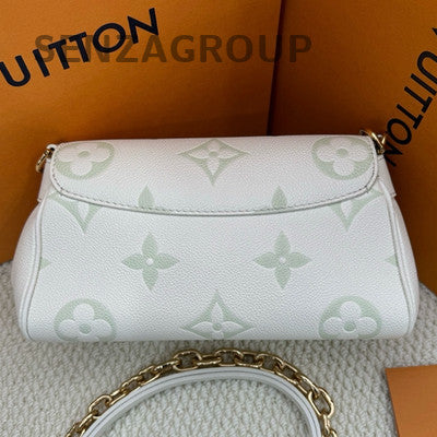 Louis Vuitton Favorite Monogram Chain Crossbody Bag White Green Women