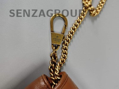 Gucci Marmont Mini Brown Gold Chain Crossbody Bag Classic Fashion