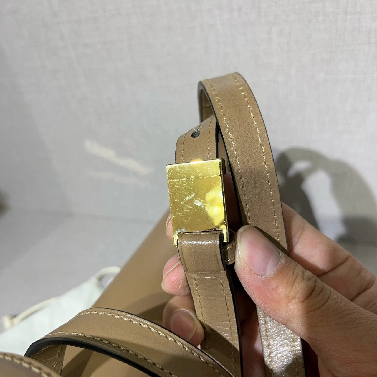Loewe Women's Beige Barcelona Medium Leather Shoulder Crossbody Bag