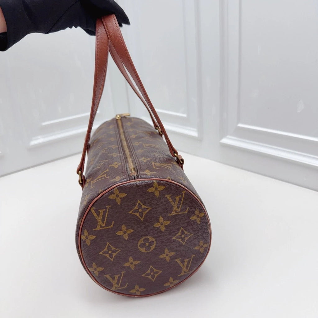 Louis Vuitton Papillon Vintage Monogram Shoulder Bag Brown Gold Used Women