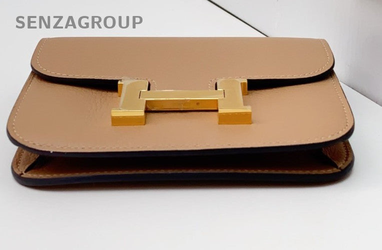 Hermes Constance Slim Shoulder Bag Crossbody Brown Black Used Women Classic