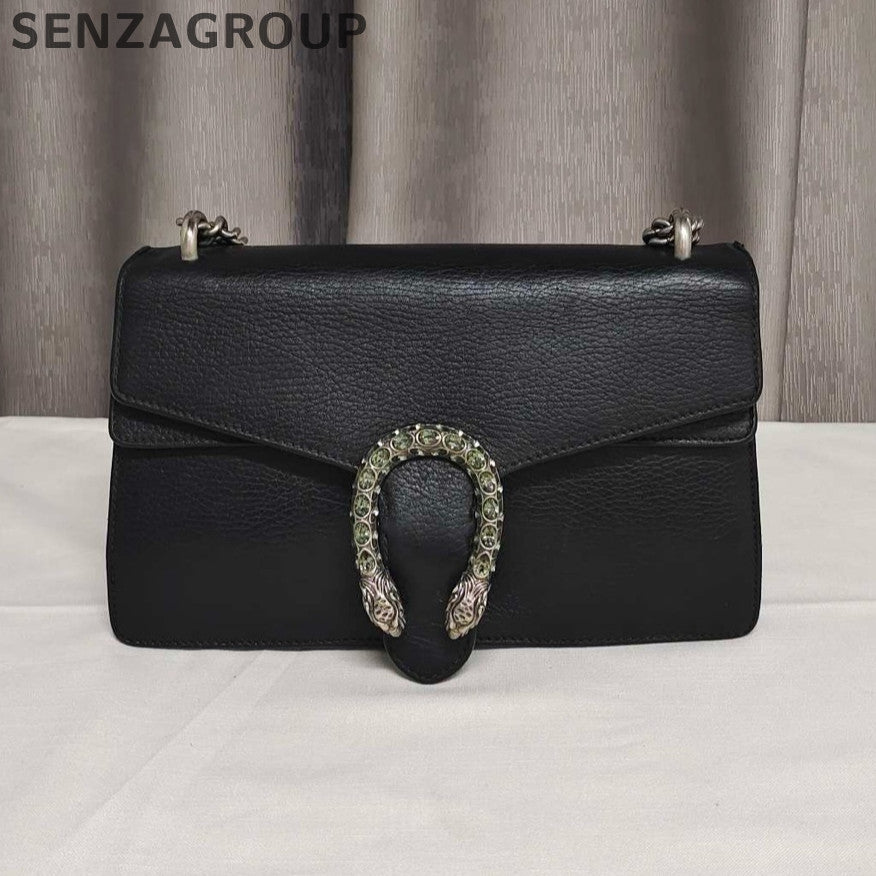 Gucci Dionysus Medium Chain Shoulder Bag Black Silver - Classic Women's