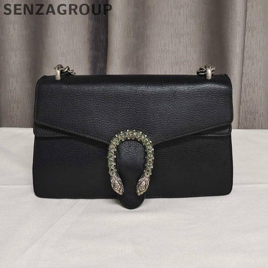 Gucci Dionysus Medium Chain Shoulder Bag Black Silver - Classic Women's