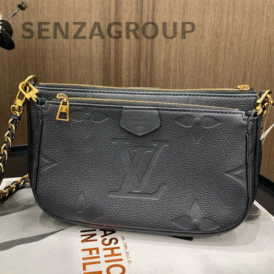 Louis Vuitton Black Gold Monogram Leather 2-in-1 Chain Crossbody Bag