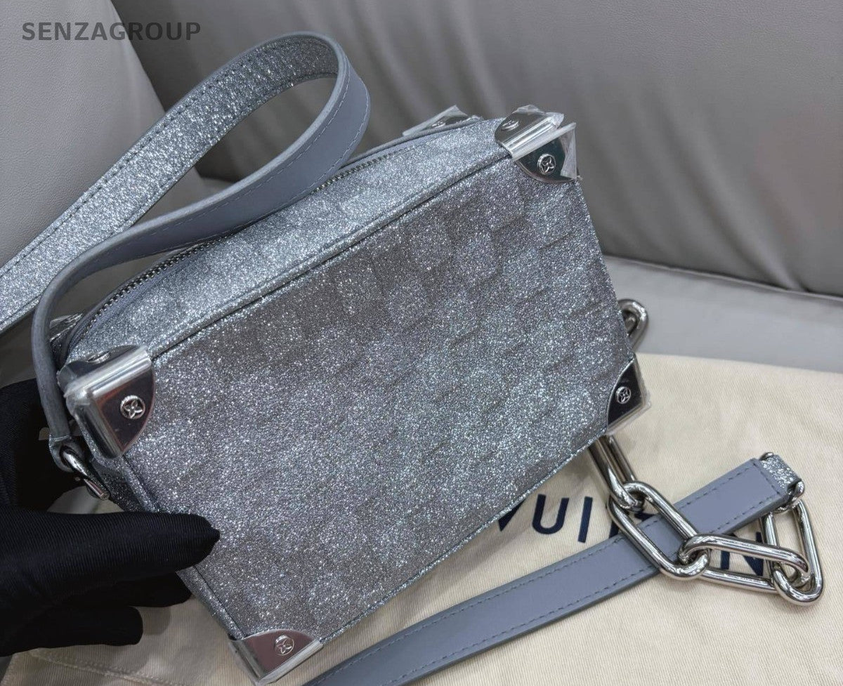 Louis Vuitton Soft Trunk Box Bag Crossbody Bag Women Gray Almost Brand New