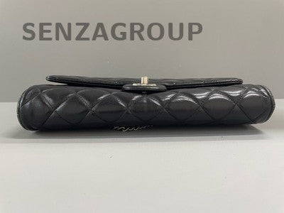 Chanel Timeless Black Silver Quilted Chain Shoulder Bag - Women's Fashion