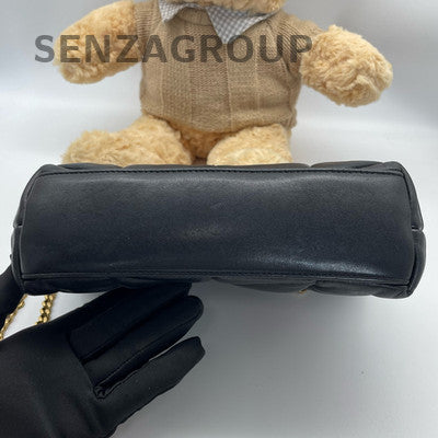 Saint Laurent Puffer Small Chain Shoulder Bag Black Gold Classic Women's