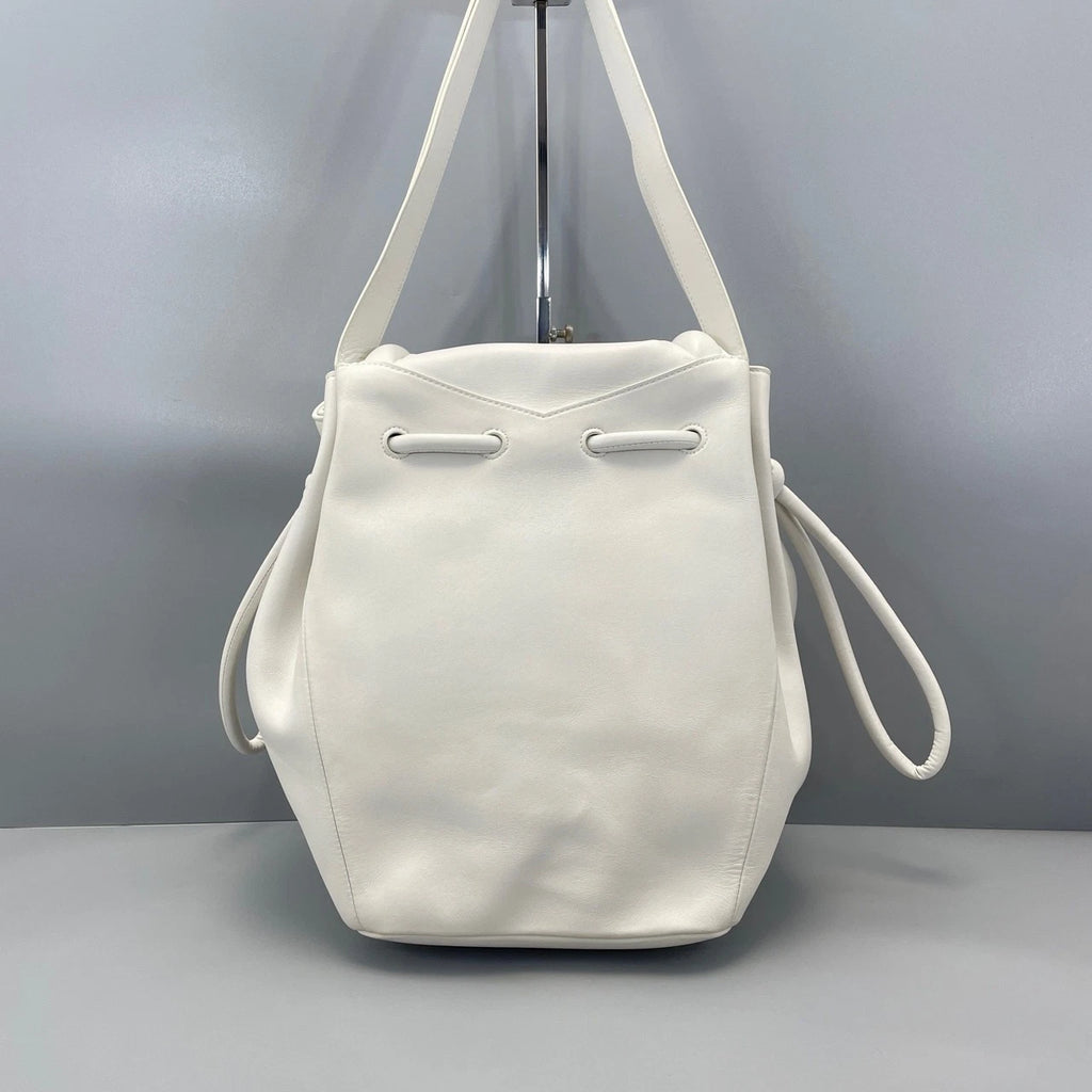 Bottega Veneta Beak Flap White Bucket Bag For Women