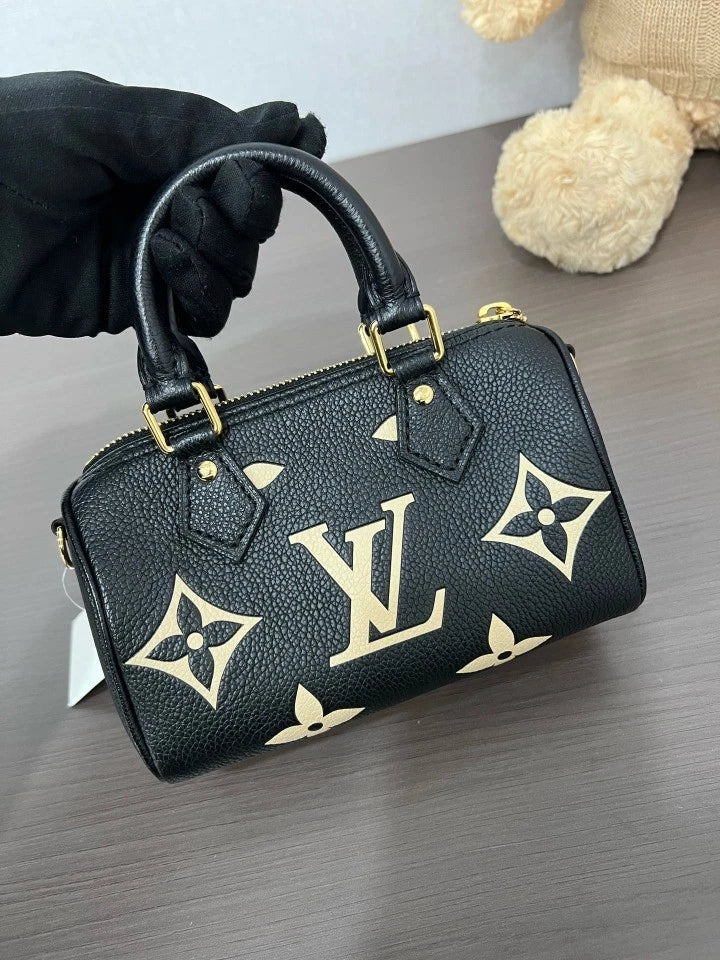 Louis Vuitton Embossed Speedy Nano Handbag For Women