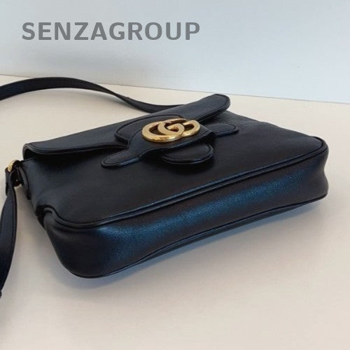 Gucci Blondie 2Way Shoulder Bag Crossbody Black Gold Women Classic Fashion