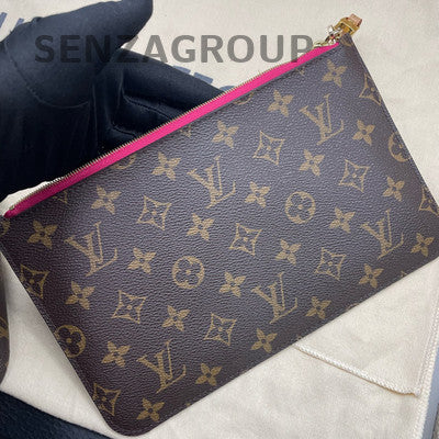 Louis Vuitton Neverfull MM Monogram Shoulder Bag Brown Gold Hardware