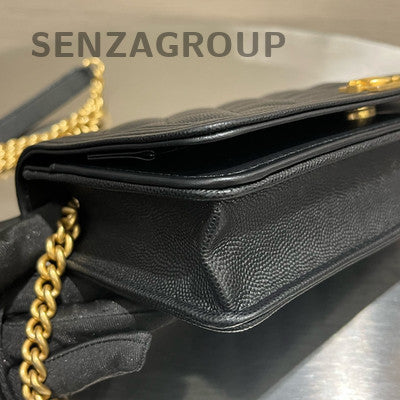 Chanel Le Boy WOC Black Caviar Gold Chain Shoulder Crossbody Bag Classic