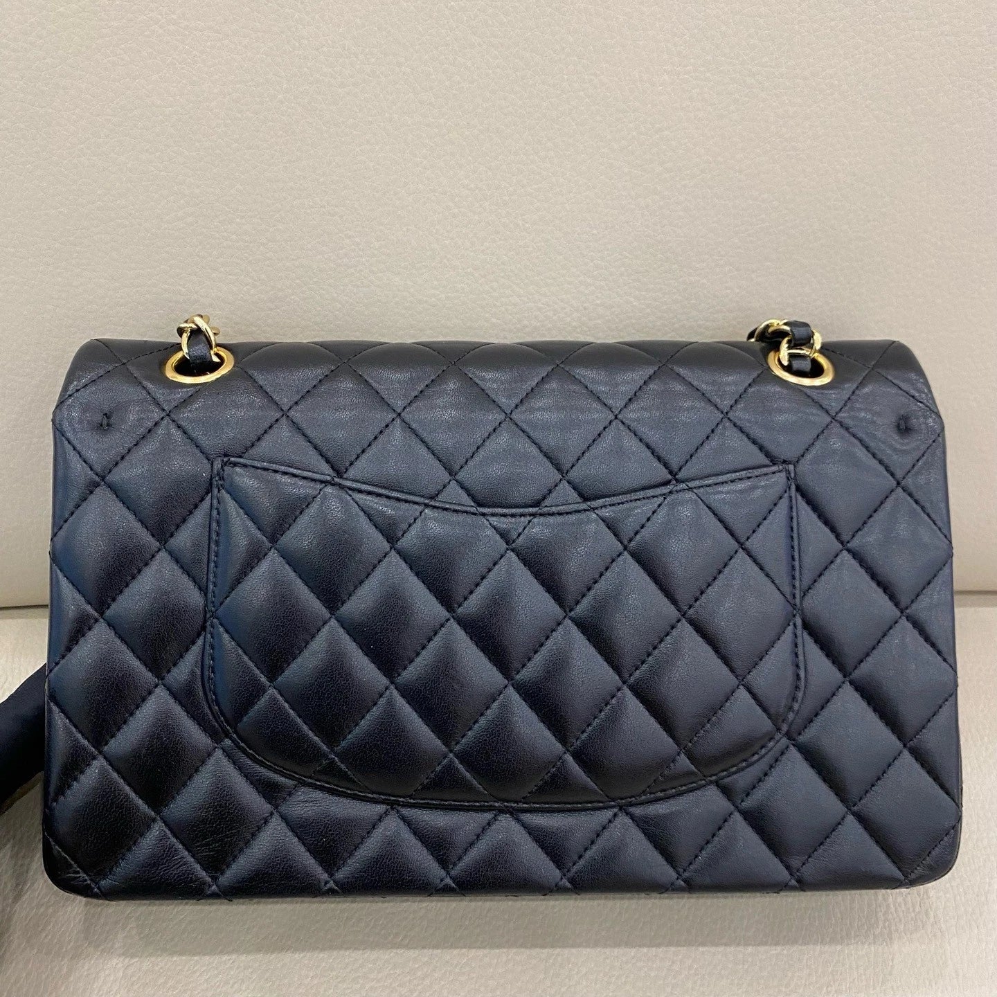 CHANEL Classic Flap Medium Black Lambskin Shoulder Bag Women