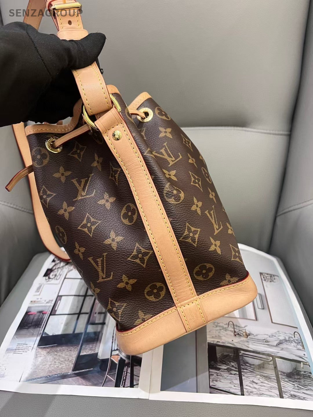Louis Vuitton Noe Monogram Drawstring Shoulder bag Women Brown