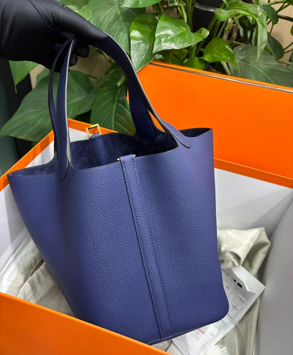 Hermes Picotin22 Bucket Top Handle Bag Shoulder Bag Blue Wmmen Fashion