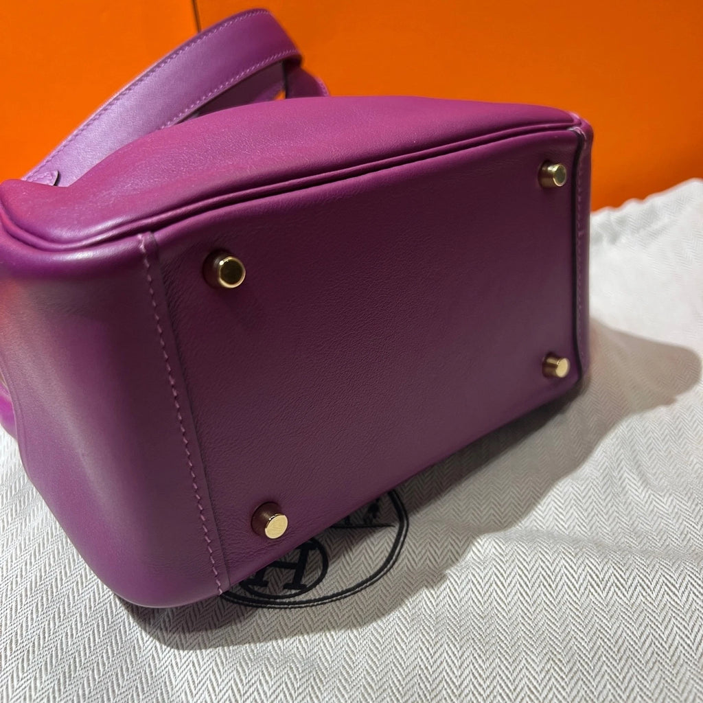 Hermes Mini Lindy Purple Swift Leather Handbag Crossbody For Women