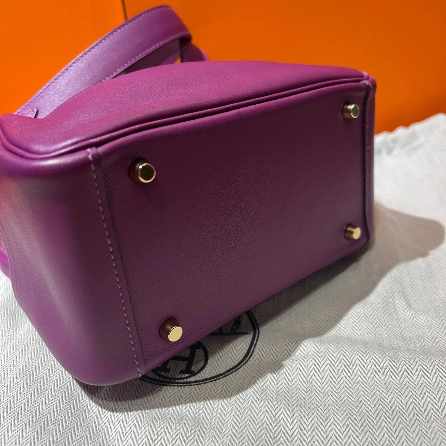 Hermes Mini Lindy Purple Swift Leather Handbag Crossbody For Women