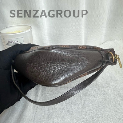 Louis Vuitton Damier Ebene Canvas Shoulder Handbag Classic Vintage