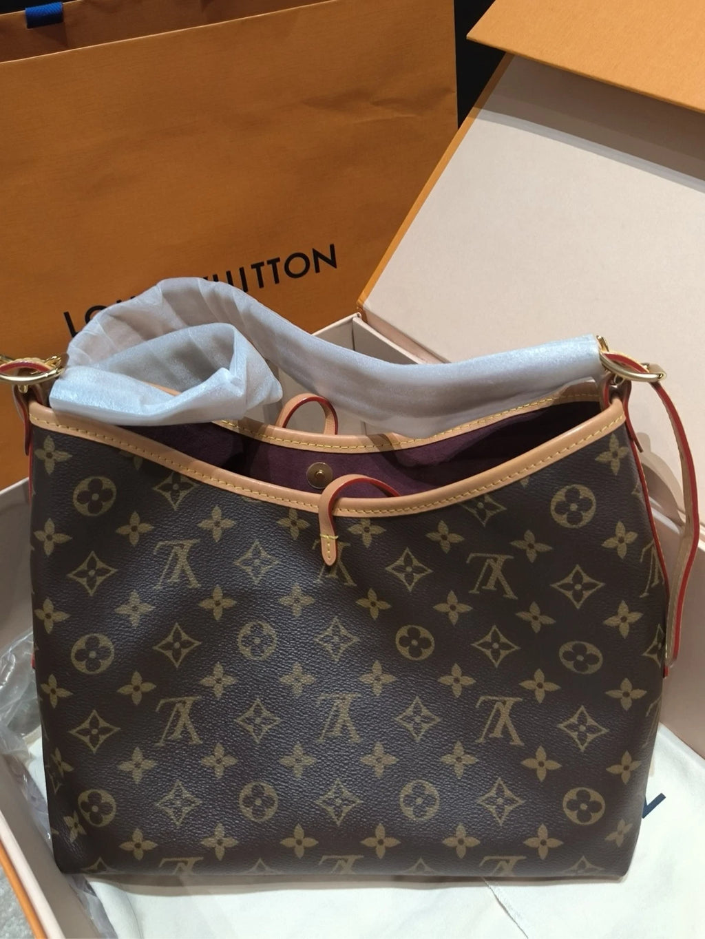 Louis Vuitton Carryall Monogram Canvas Tote Bag Excellent