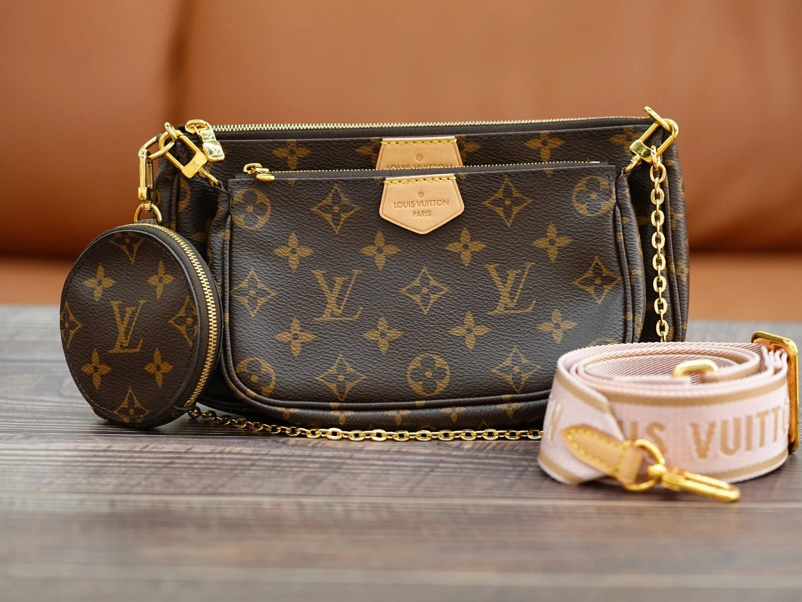 Louis Vuitton Multi Pochette Accessoires Canvas Shoulder Bag Excellent