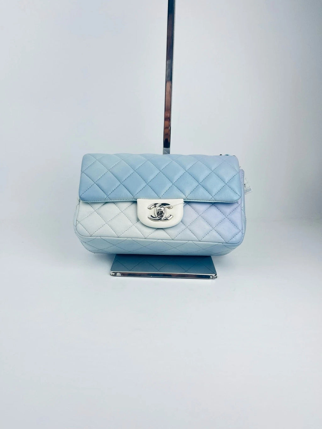 CHANEL Calfskin Blue Gradient Large Mini Crossbody Bag for Women