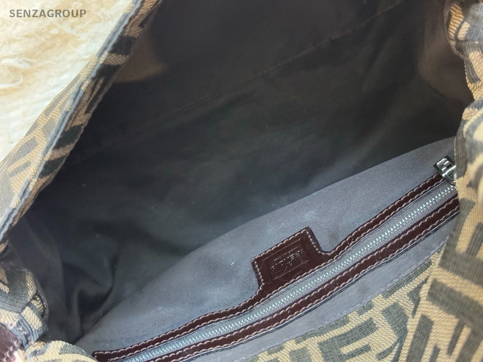 FENDI FF Vintage Monogram Shoulder bag Brown Classic Women