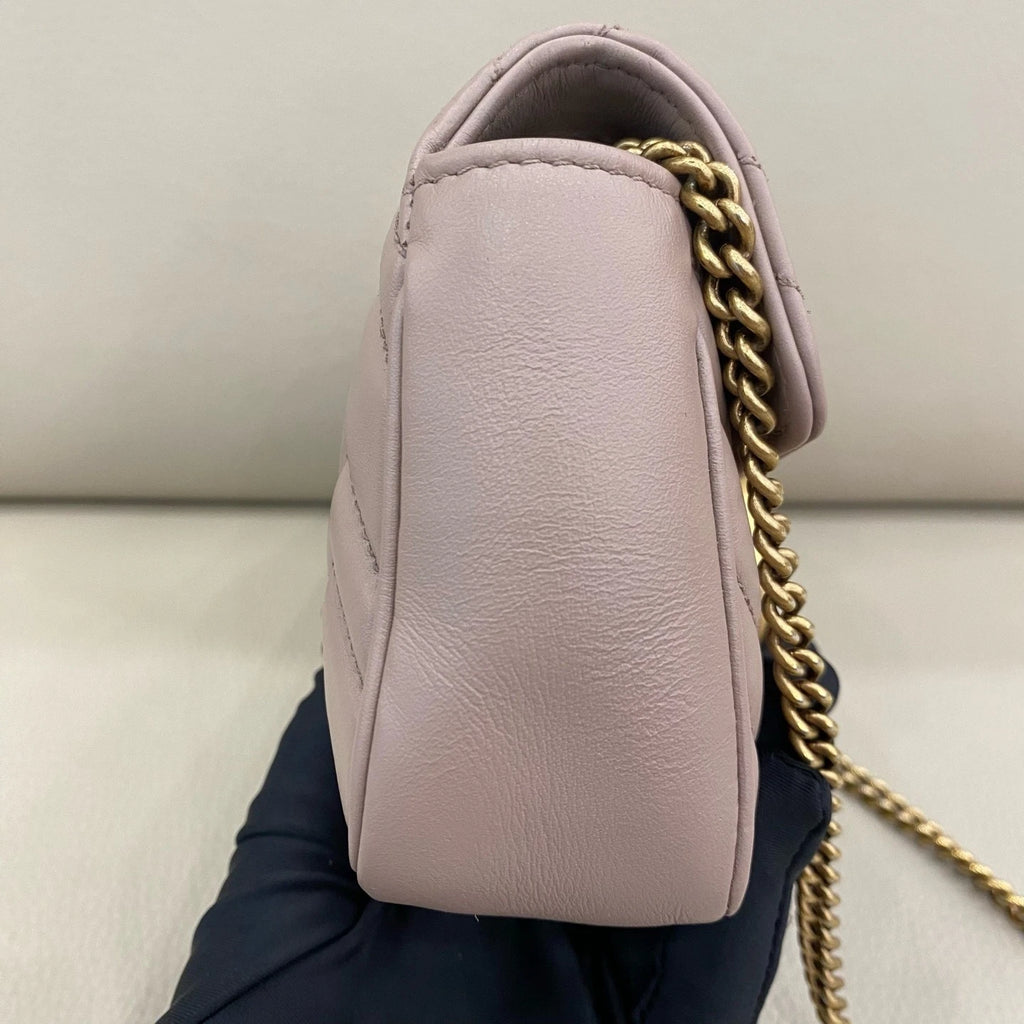 Gucci Marmont Nano Mini Beige Crossbody Bag Women