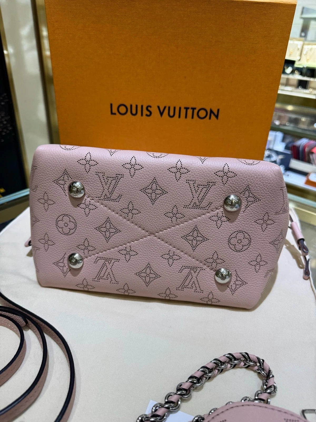Louis Vuitton Pink Bella Cutout Leather Bag For Women