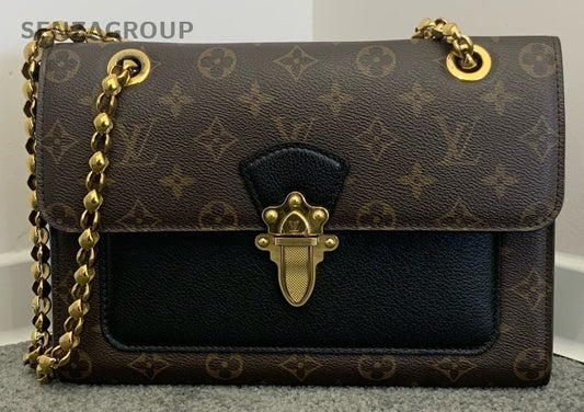 Louis Vuitton Monogram 2Way Chain Shoulder Bag Crossbody Brown Gold Women