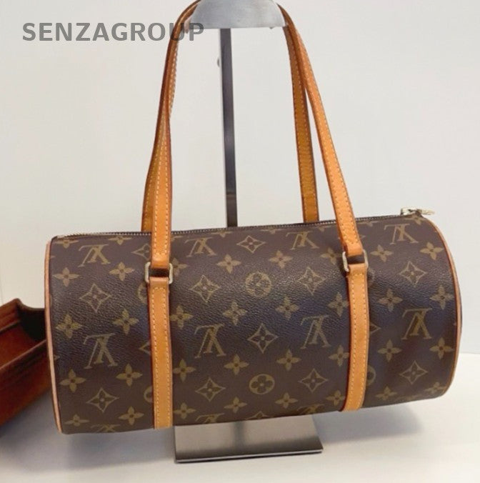 Louis Vuitton Papillon Monogram Shoulder Bag Brown Gold Women Classic Vintage